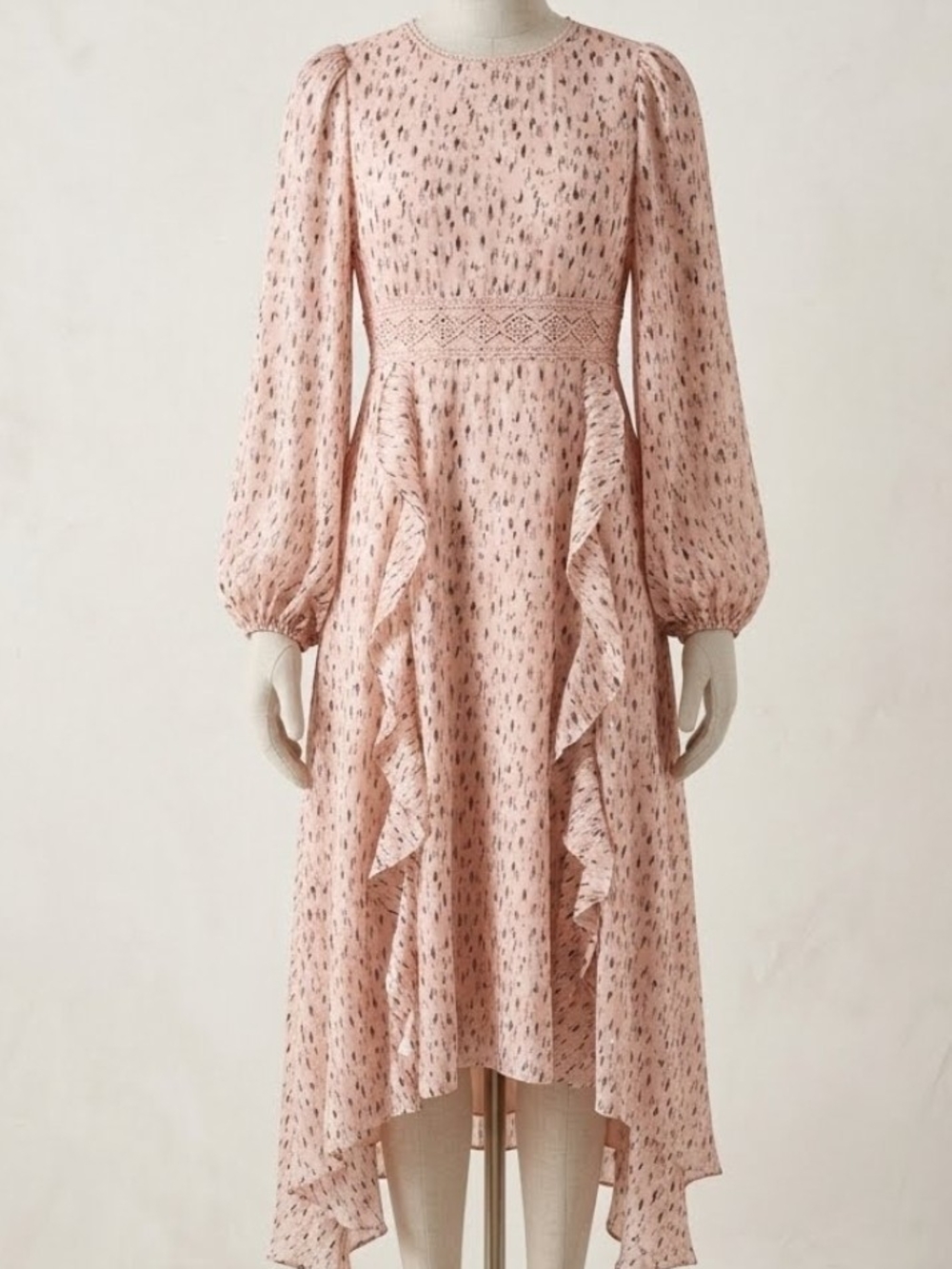 Joyfolie Mia Joy Animal Ikat Print Dress Girl's 10 Pink Ruffles Lace